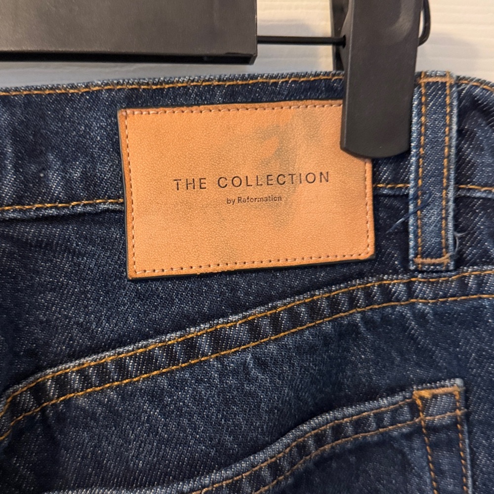 Reformation The Collection Magnolia Bow Jeans Westport Dark Wash 27 - Picture 5 of 8